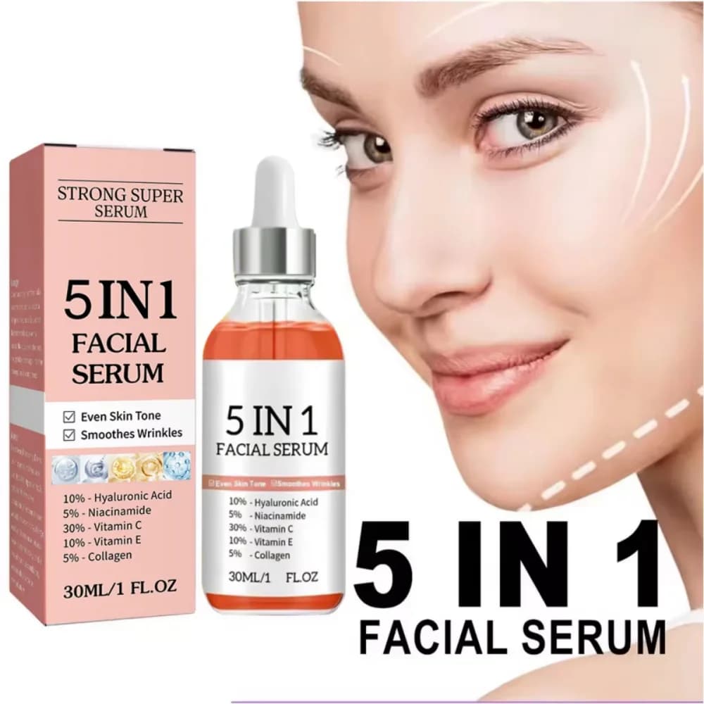 5-in-1 Vitamin C Face Serum with Niacinamide & Hyaluronic Acid