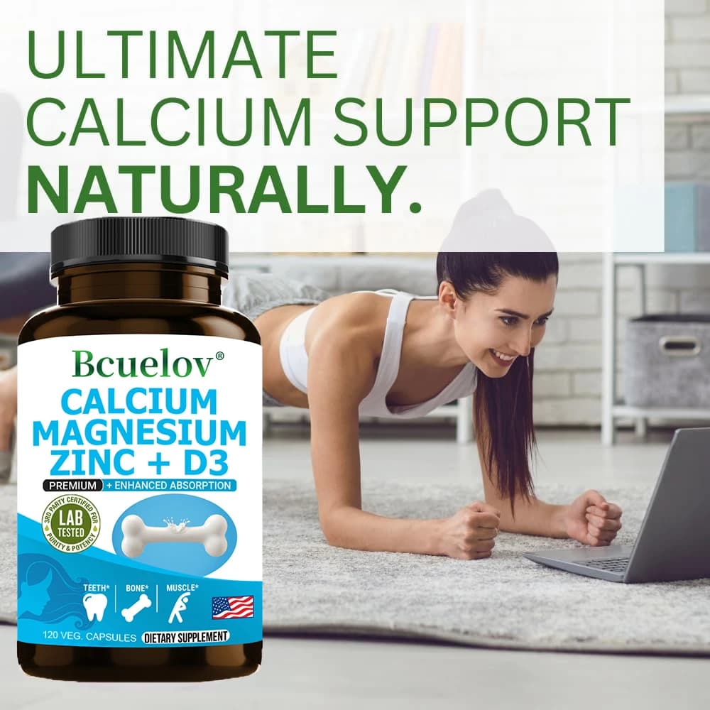 Calcium magnesium zinc vitamin D3 supplement bottle — image 5