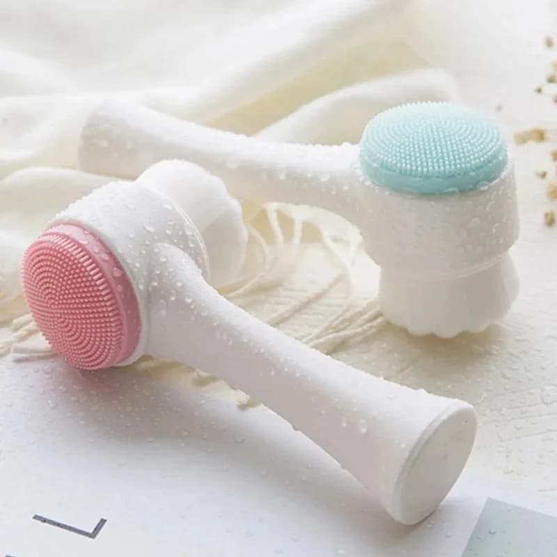 Double-sided silicone facial cleansing brush
