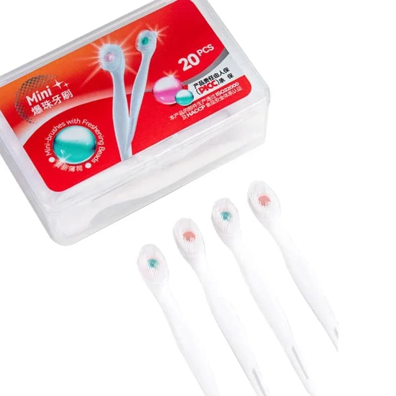 pack of 20 disposable travel toothbrushes in two flavors — image 7