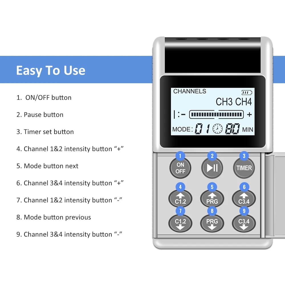 hand holding 15‑mode TENS muscle stimulator — image 5