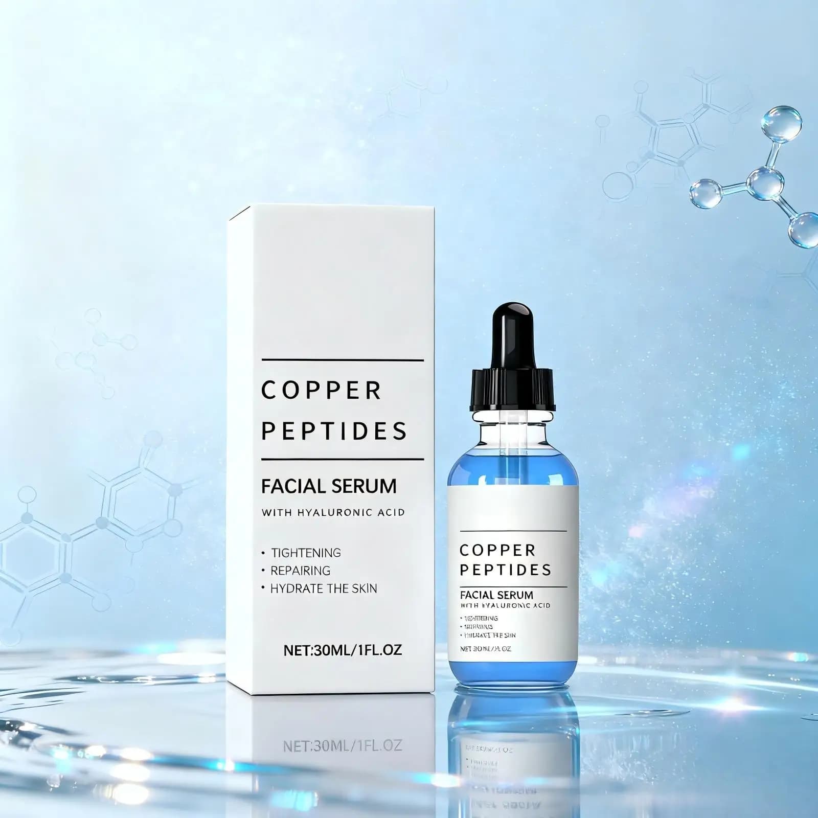 copper peptide anti-wrinkle face serum bottle — image 1