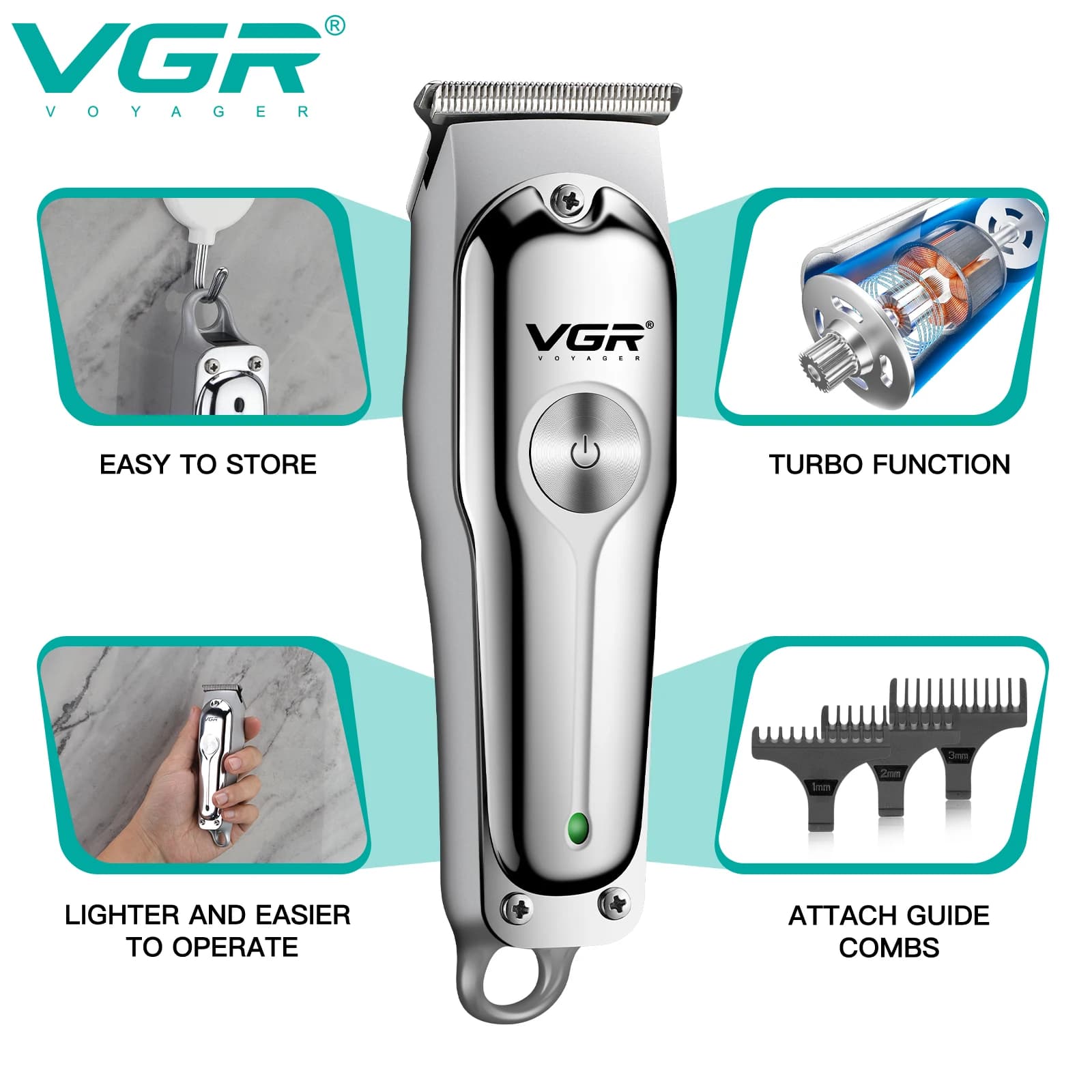 VGR wireless hair clipper for men — image 2