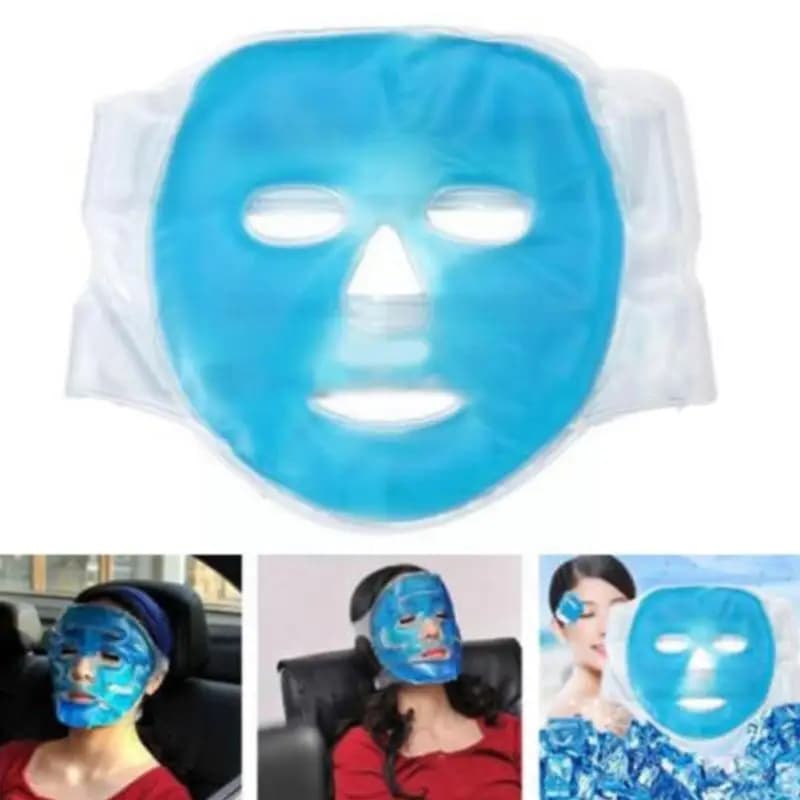 blue cold gel face mask covering full face — image 3