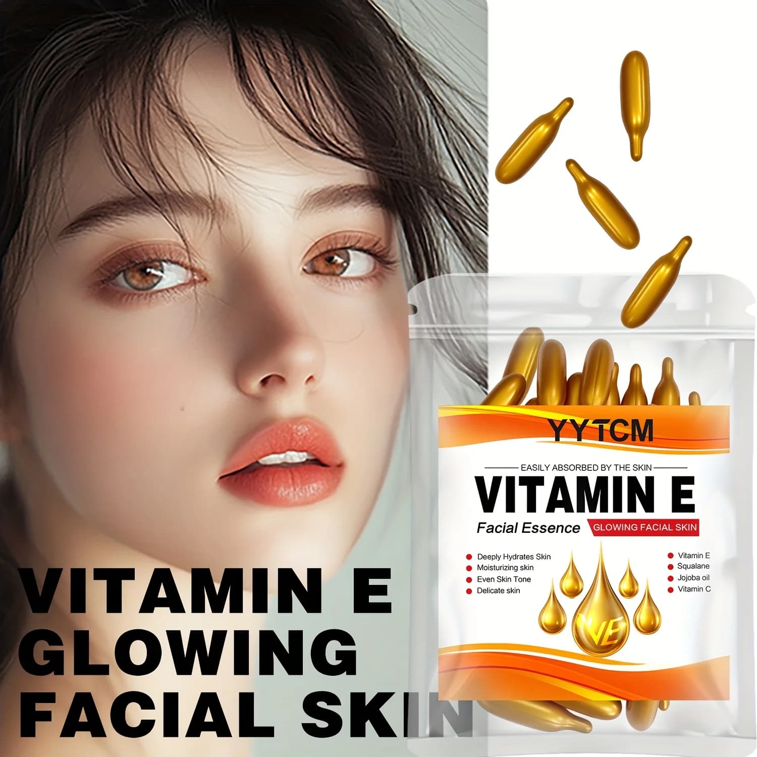 capsule essence bottle with vitamin e label — image 3