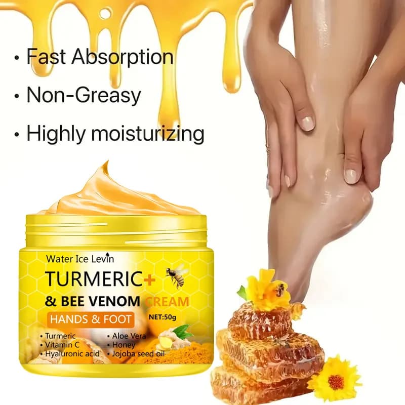 Turmeric and bee venom foot cream tube — image 2