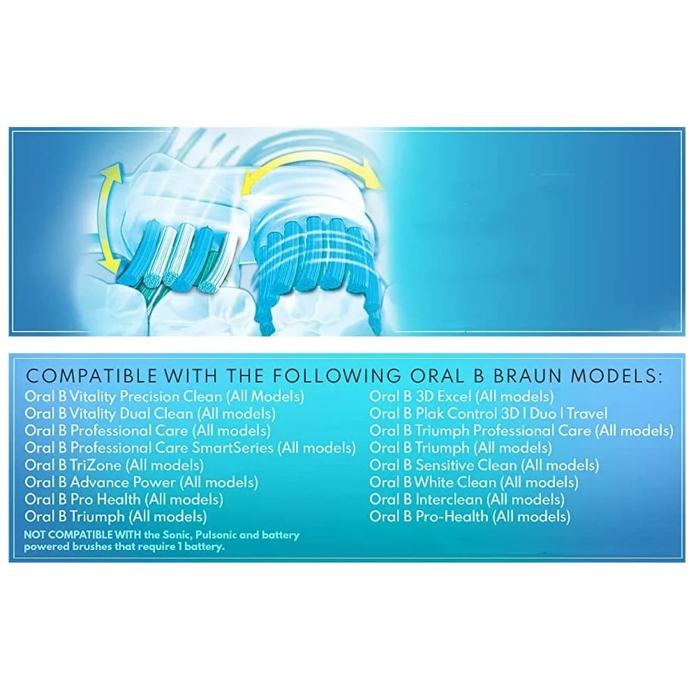 Four replacement brush heads for Oral‑B Dual Clean electric toothbrush — image 3