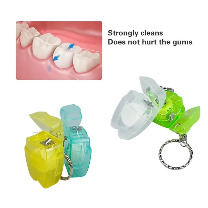 keychain dental floss picks set of 10 — image 4
