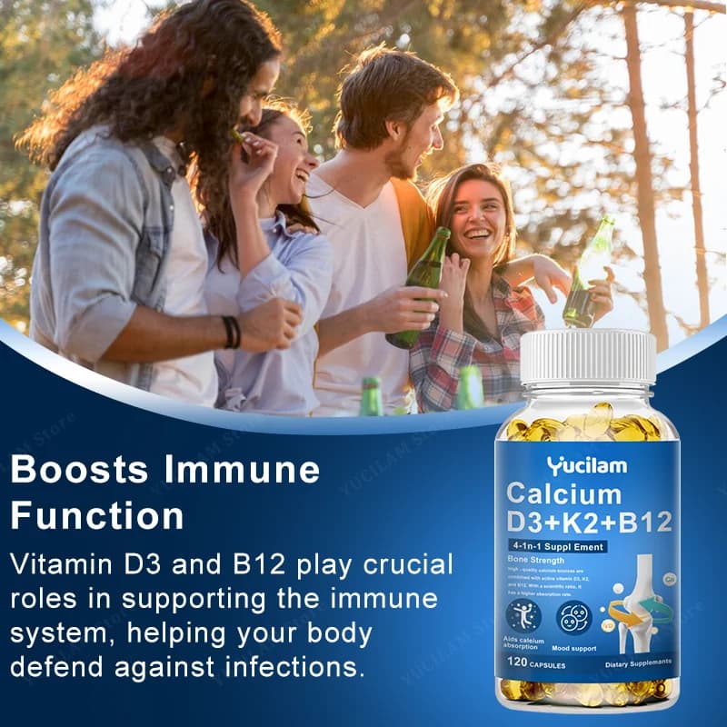 Vitamin D3 K2 B12 calcium supplement capsules — image 5
