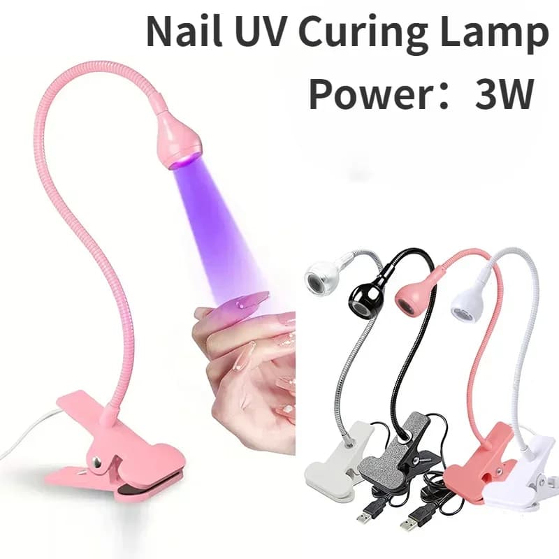 compact UV nail lamp with clip-on base — image 3