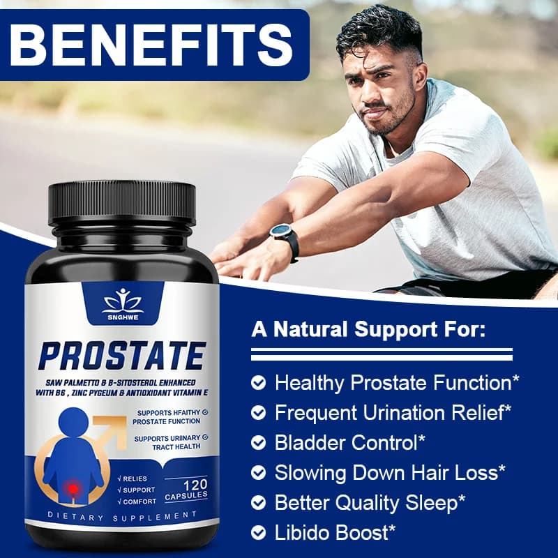 bottle of saw palmetto and beta sitosterol prostate supplement — image 6