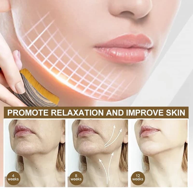 ergonomic lymphatic contour face brush with soft bristles — image 3