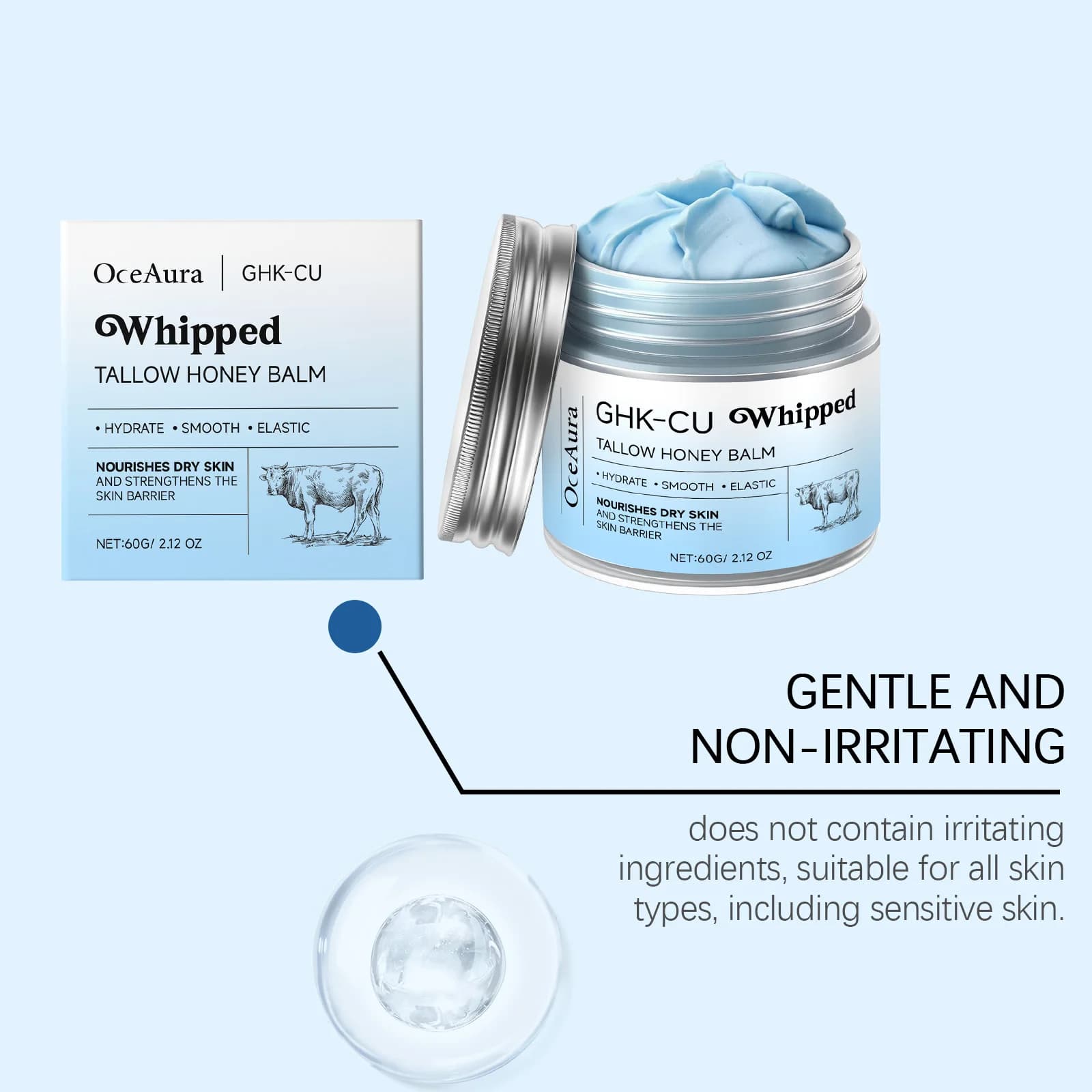 whipped beef tallow honey balm jar — image 5