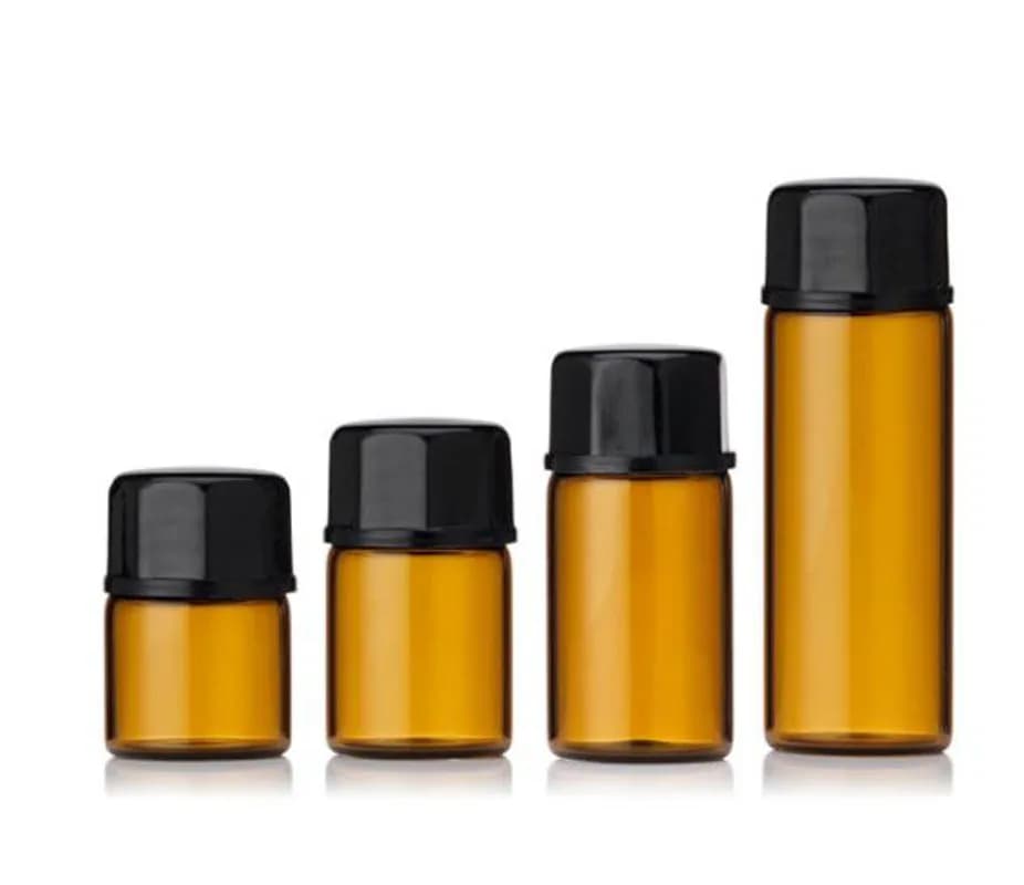 Amber glass mini dropper bottles set — image 4