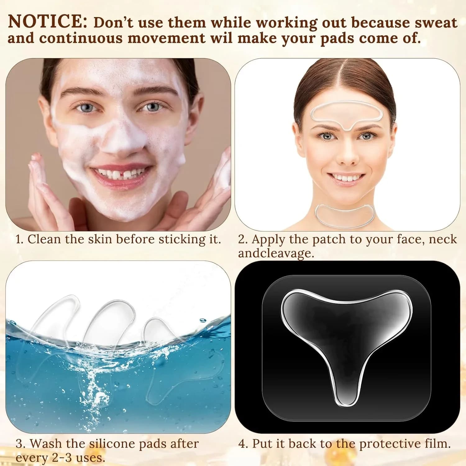 transparent silicone anti-wrinkle chest and breast lifting pad — image 5