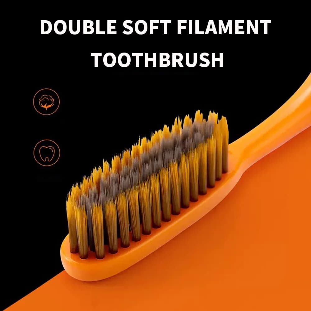 orange light luxury toothbrush with soft bristles — image 4