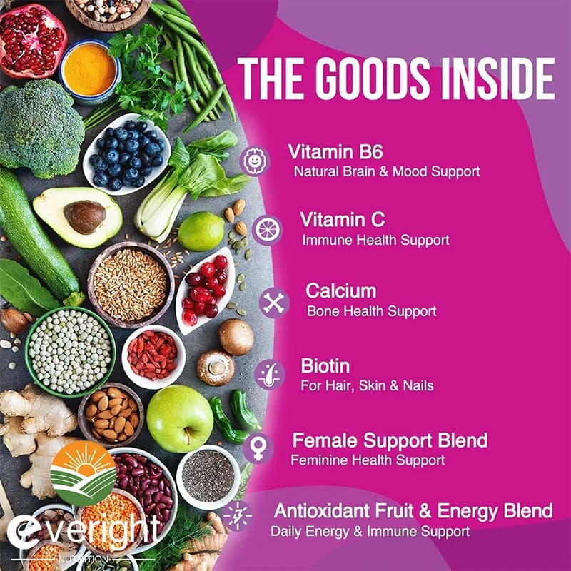 Women's multivitamin bottle with biotin and minerals — image 3