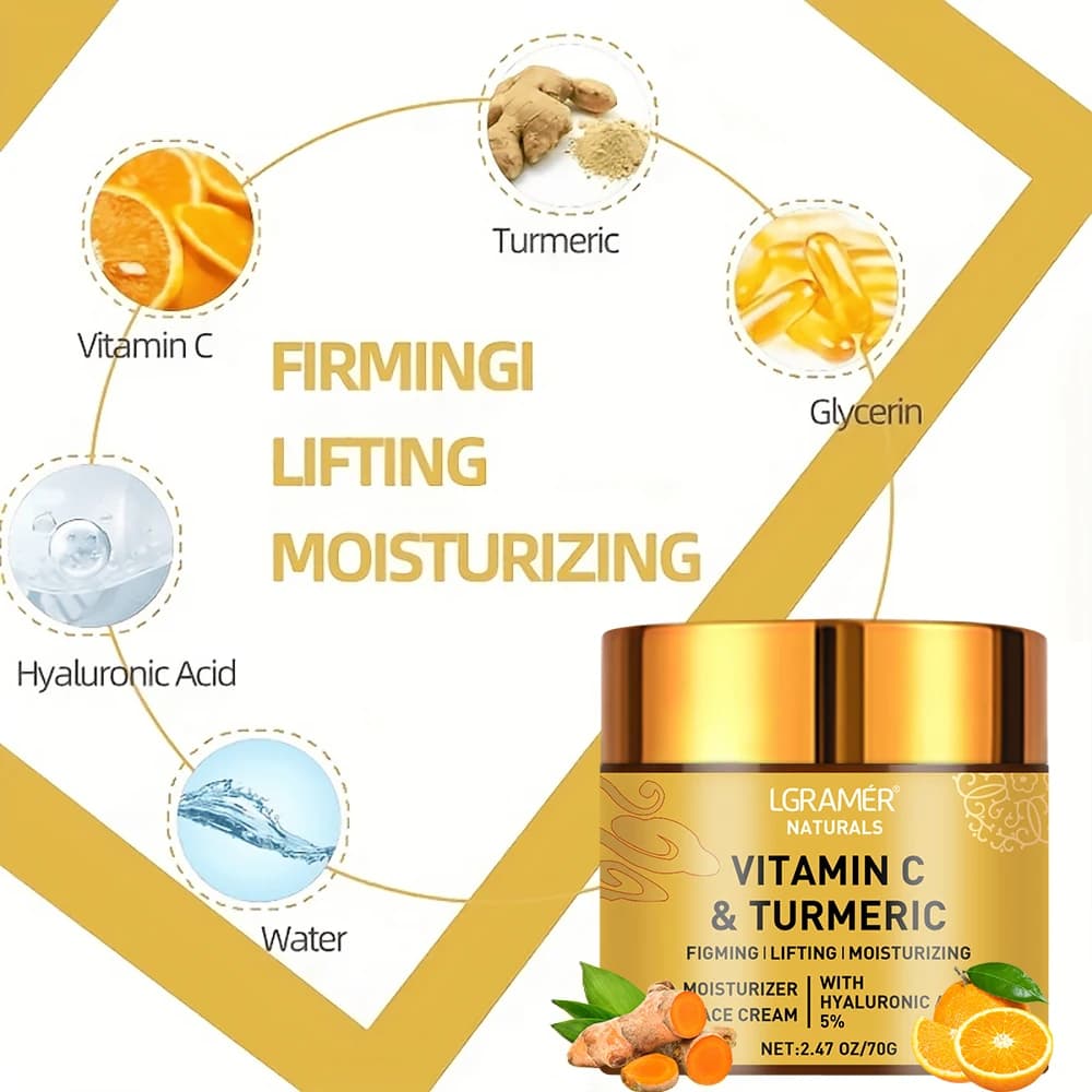 Turmeric vitamin C face cream with retinol and hyaluronic acid — image 5