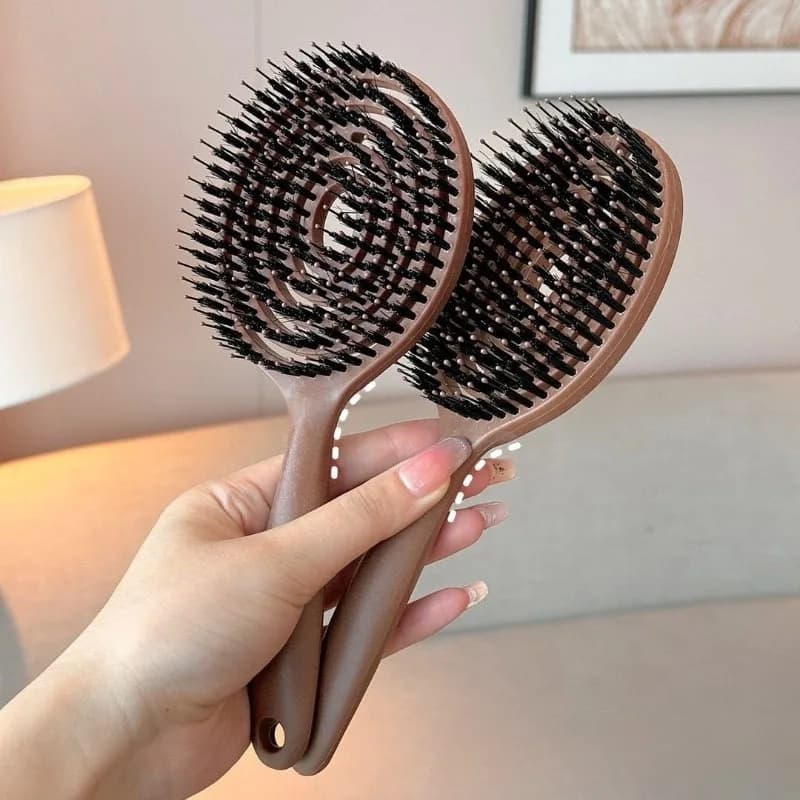 round boar bristle hair brush for volume — image 6