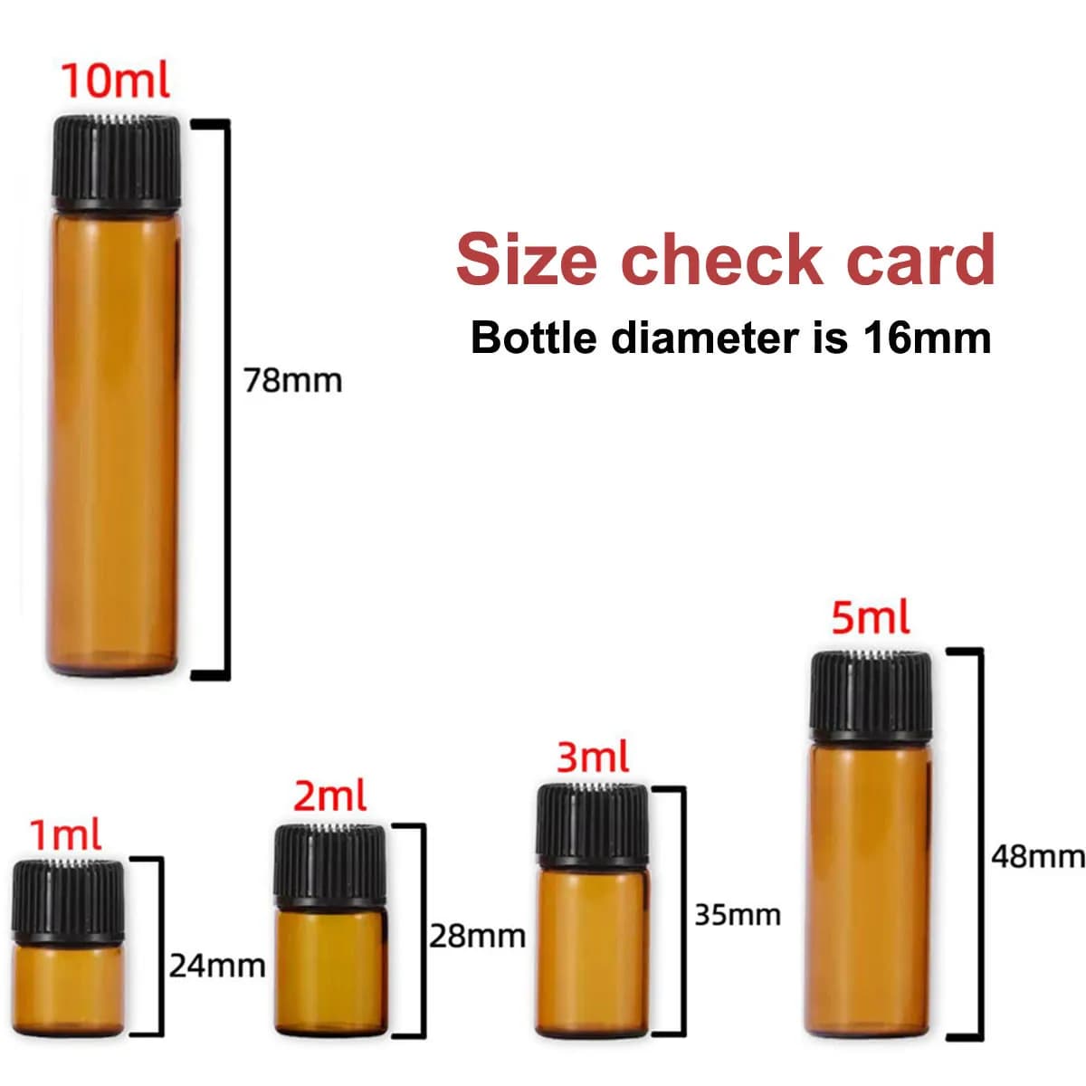 Amber glass mini dropper bottles set — image 5