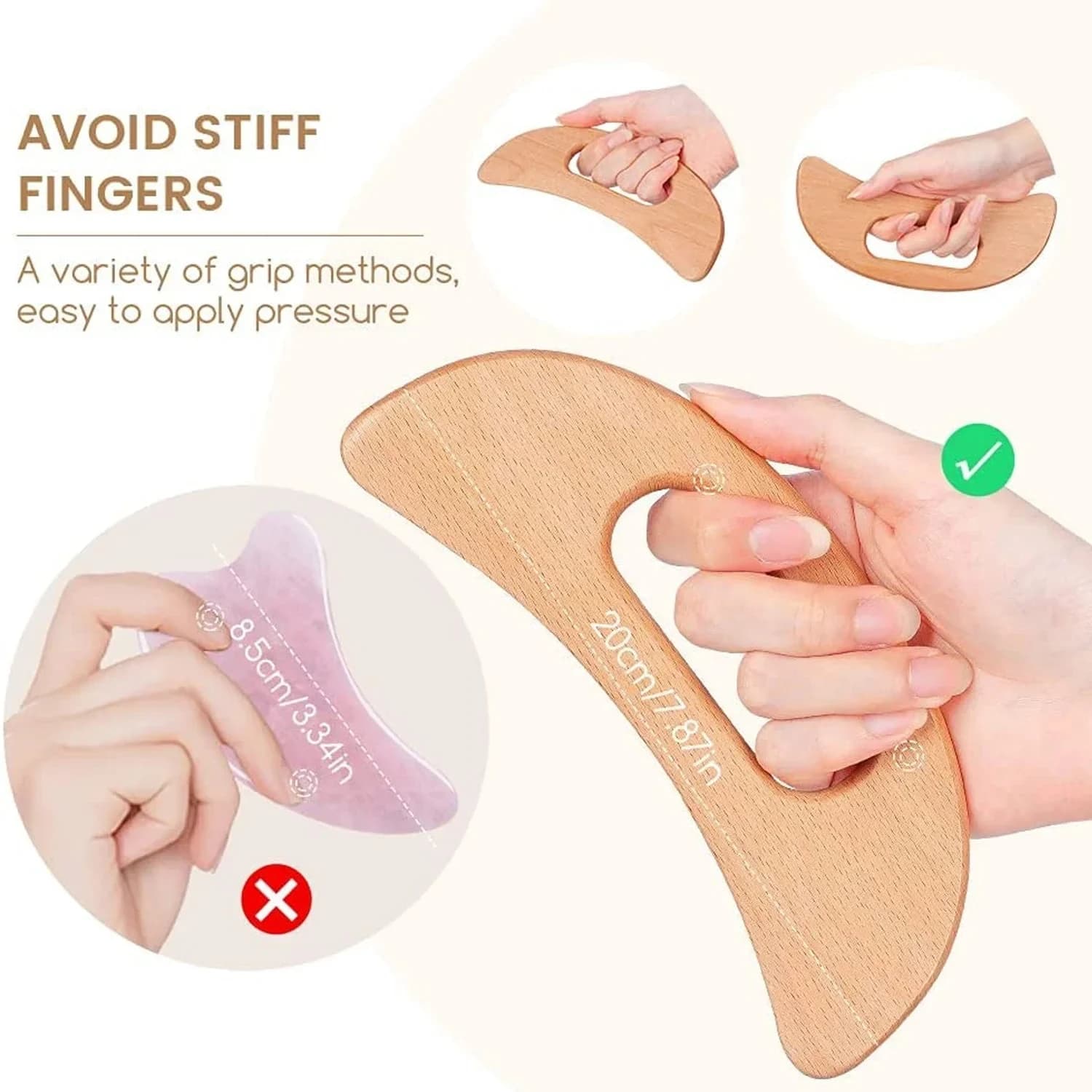 natural wooden gua sha massager for full body — image 6
