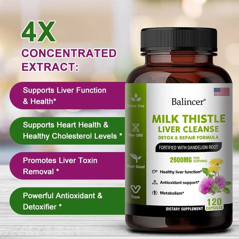 milk thistle and dandelion root liver support capsules — image 6