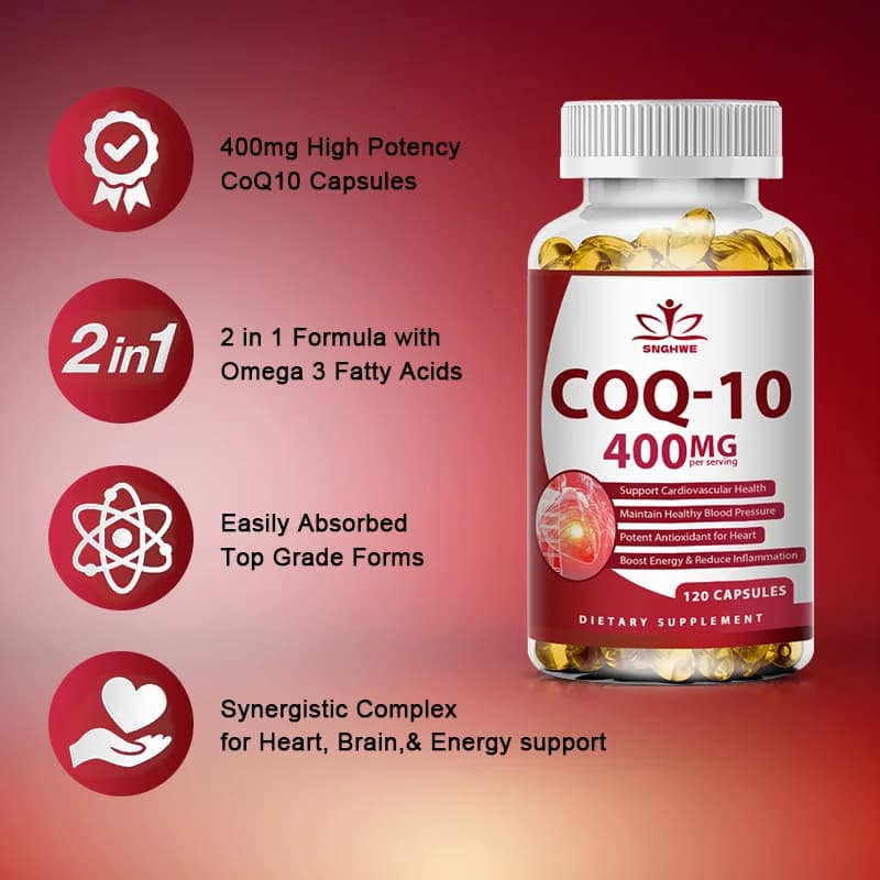 bottle of organic coenzyme q10 400 mg capsules — image 3