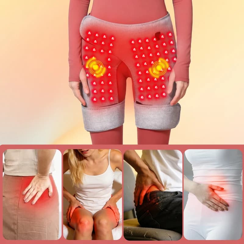 red light hip massager with heat and vibration controls — image 3