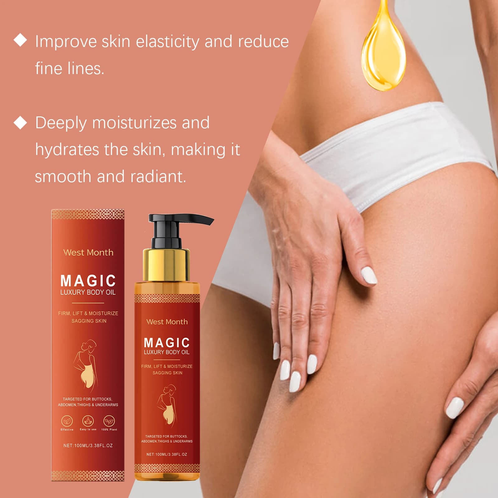 luxury body tightening oil bottle — image 5