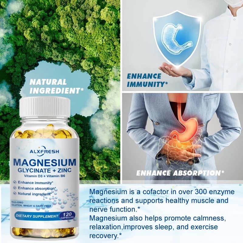bottles of magnesium zinc vitamin d3 b6 supplement — image 4