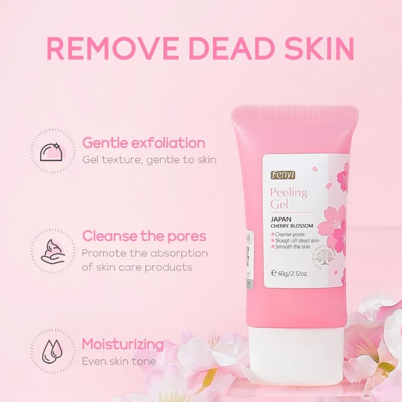 Cherry blossom scented peeling gel in a white jar — image 5