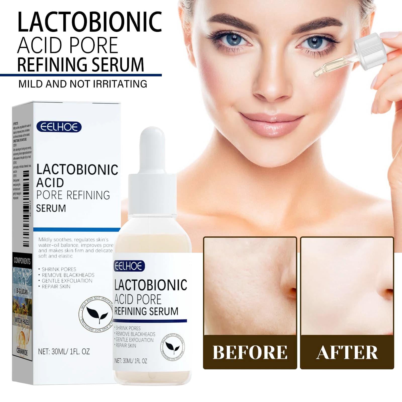 Lactobionic acid face serum bottle — image 1