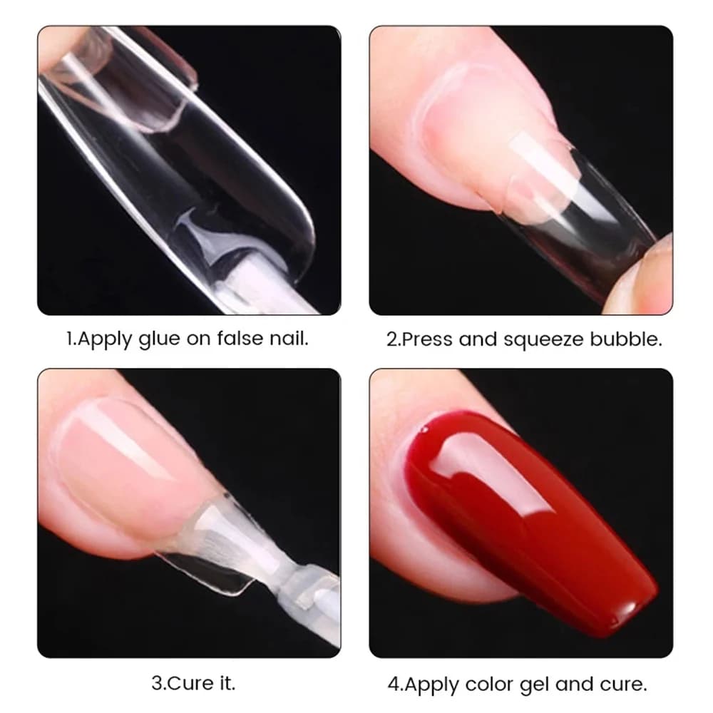 soft gel nail tips medium short almond coffin pack of 550 — image 6