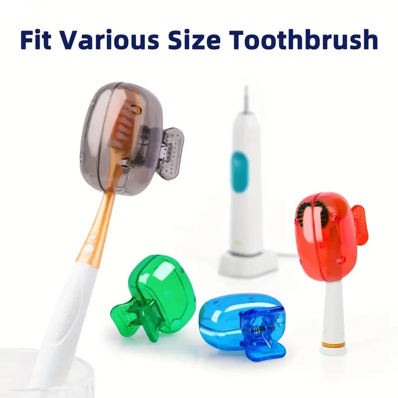 four‑piece toothbrush storage clip for travel — image 3