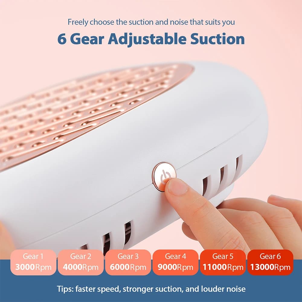 130W brushless nail dust collector with dual filters — image 4