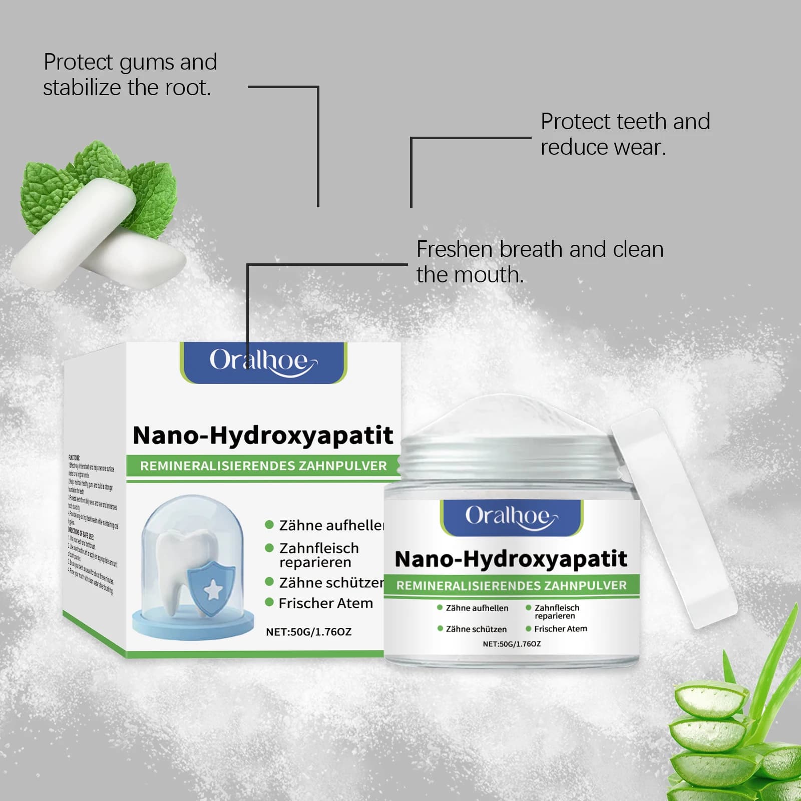 hydroxyapatite teeth whitening powder in a jar — image 5
