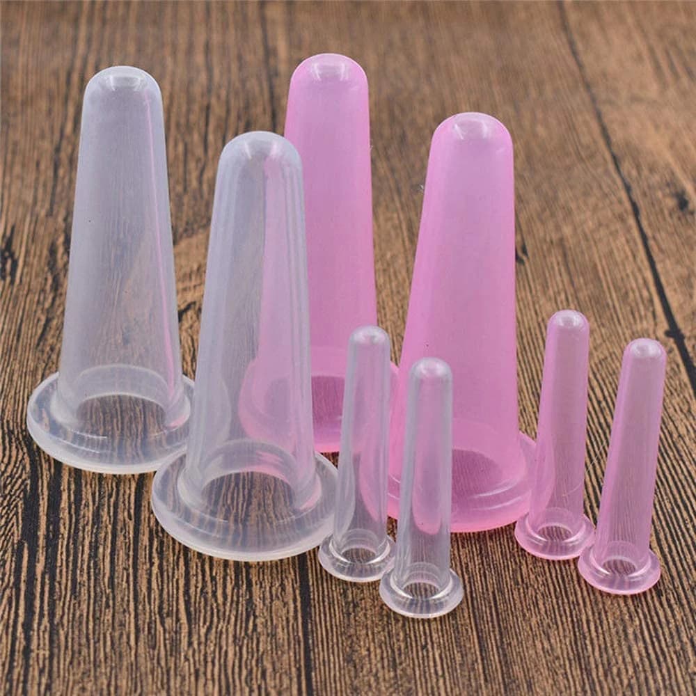 set of four natural silicone cupping massage cups — image 6