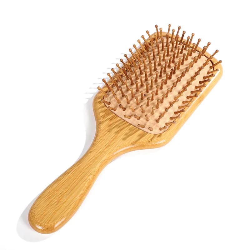 bamboo hair brush with air massage comb — image 8
