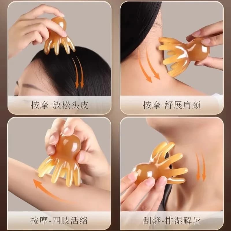Octopus resin massage comb for scalp and meridian scraping — image 6