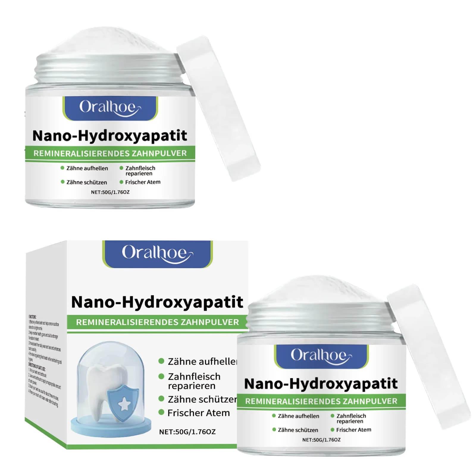 hydroxyapatite teeth whitening powder in a jar — image 8