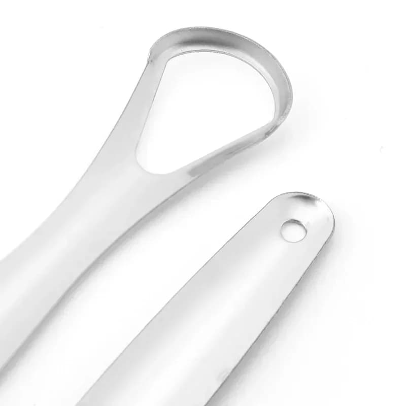 Stainless steel tongue scraper with non‑slip handle — image 4
