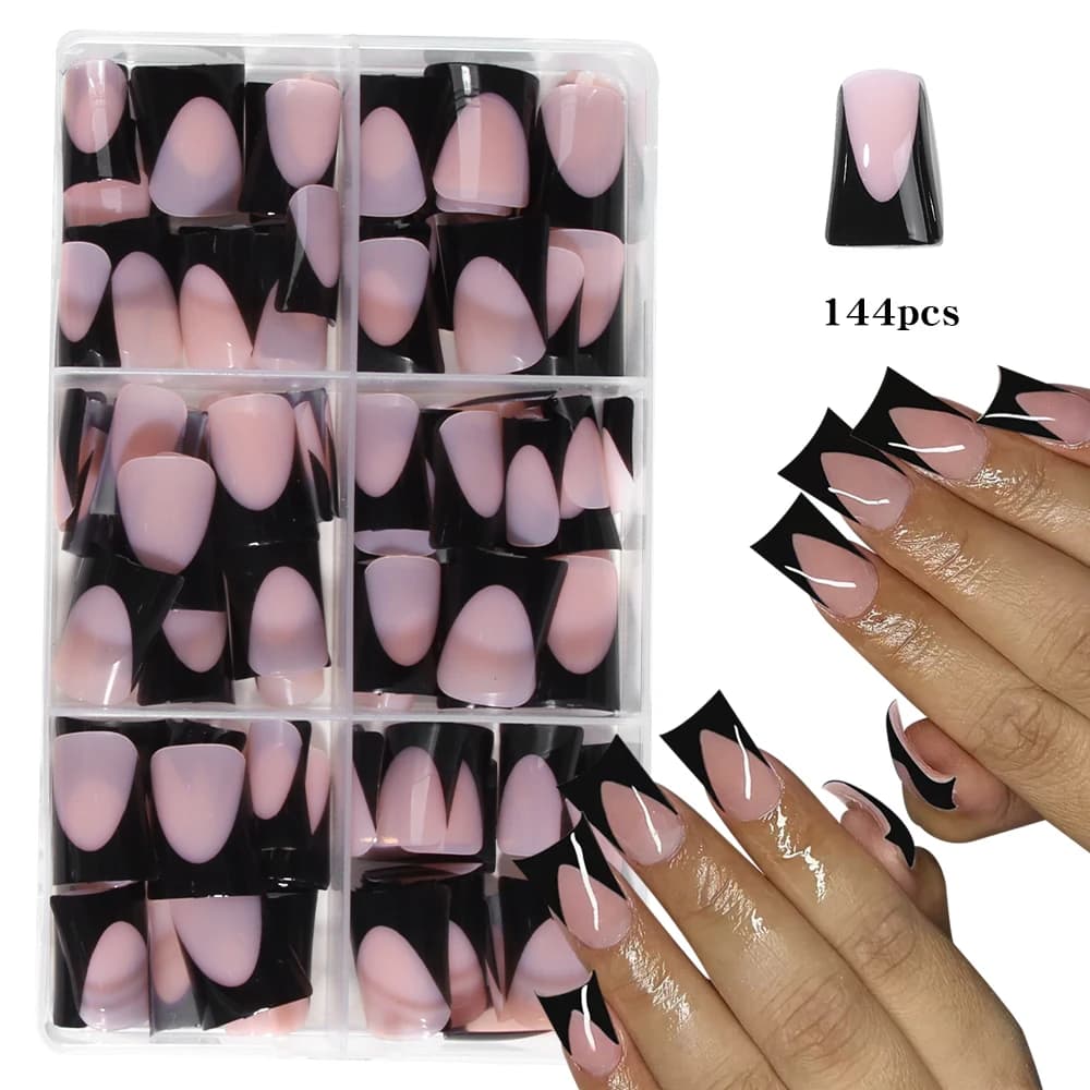 white press-on French nail set with file — image 4