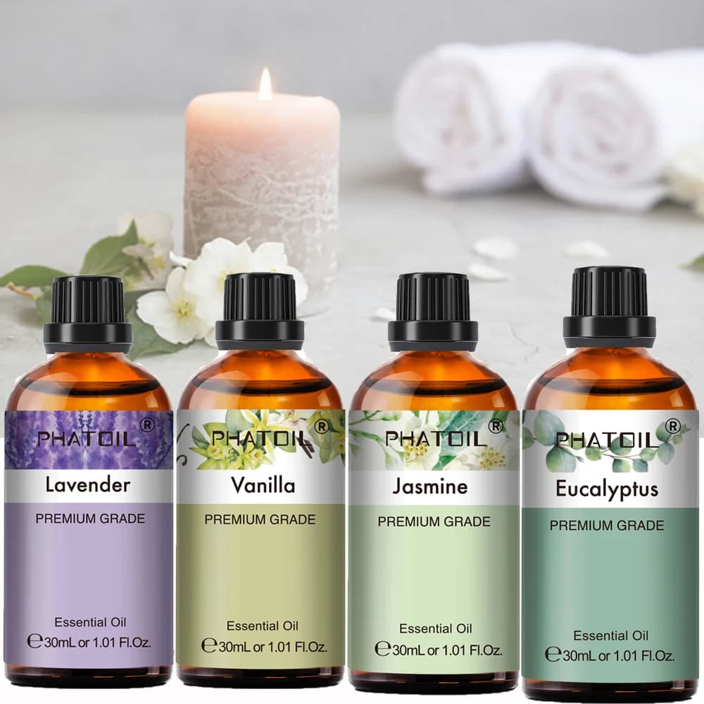 Bottle of lavender, peppermint, vanilla and tea tree essential oil blend — image 1