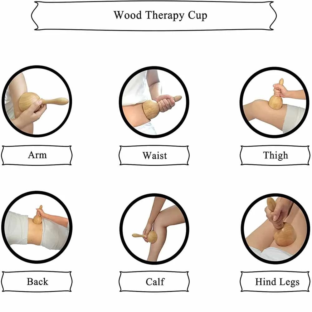 Wooden handheld massage cup for lymphatic drainage — image 6