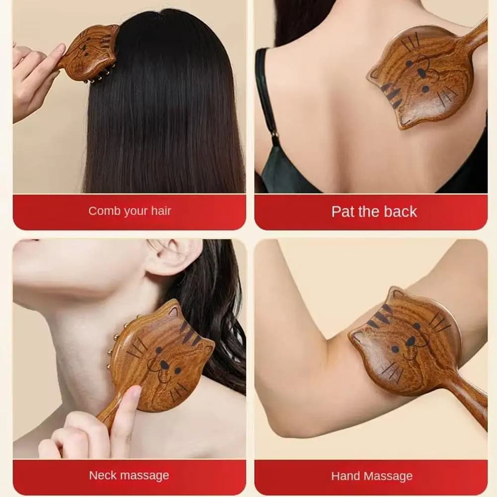 Sandalwood scalp massage comb with coarse teeth — image 6