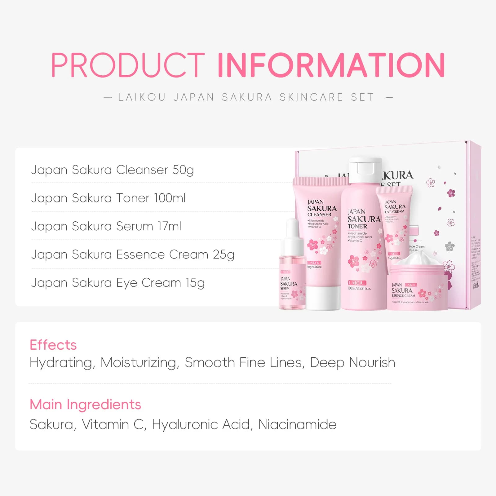 LAIKOU Sakura 5-piece skin care set — image 6