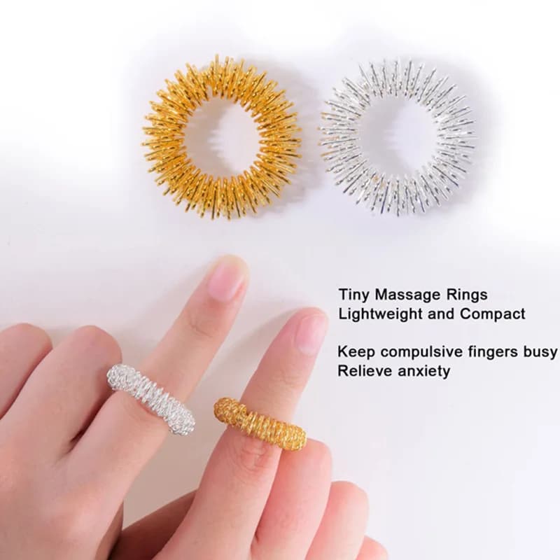set of stainless steel finger massage rings — image 3