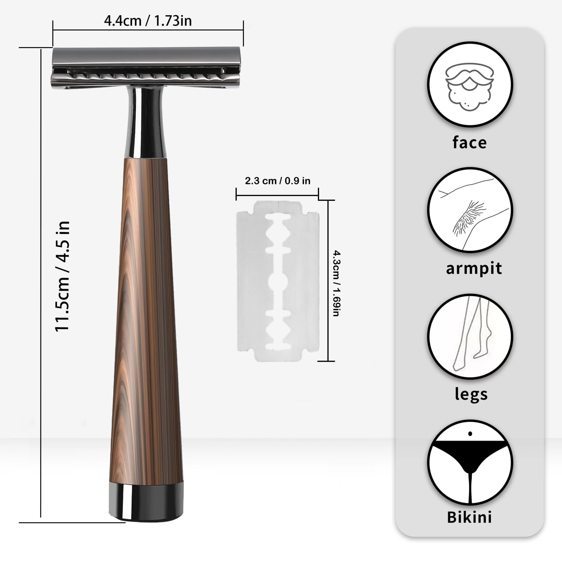 double edge safety razor with zinc alloy handle and Swiss blades — image 4