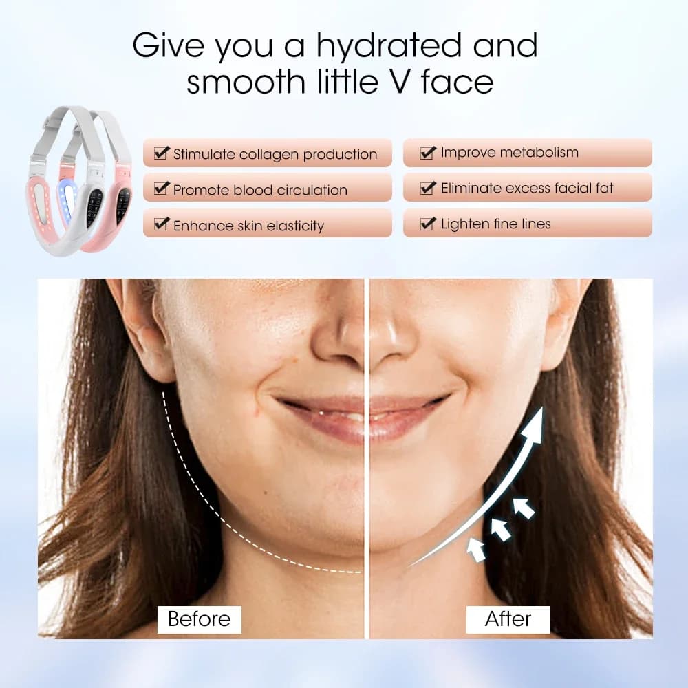 Rechargeable V‑Face portable facial massager with LED display — image 4
