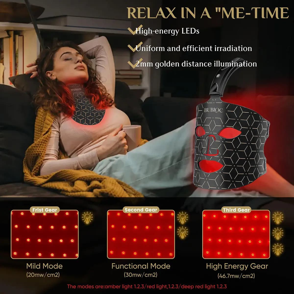silicone LED facial and neck mask with red and near‑infrared lights — image 6